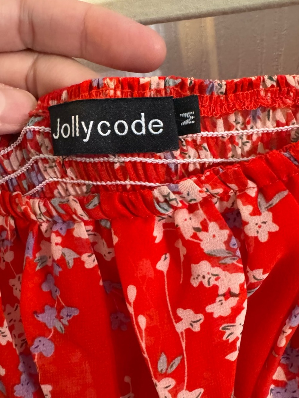 Red floral dress
